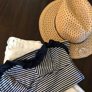 Abercrombie & Fitch Navy & White stripped top